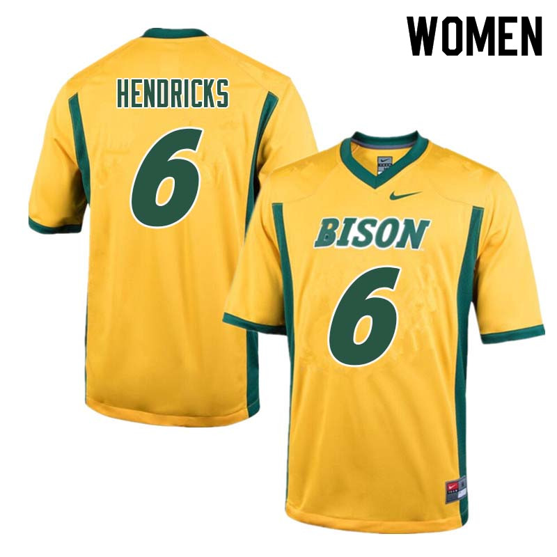 Women #6 James Hendricks North Dakota State Bison College Football Jerseys Sale-Yellow - Click Image to Close